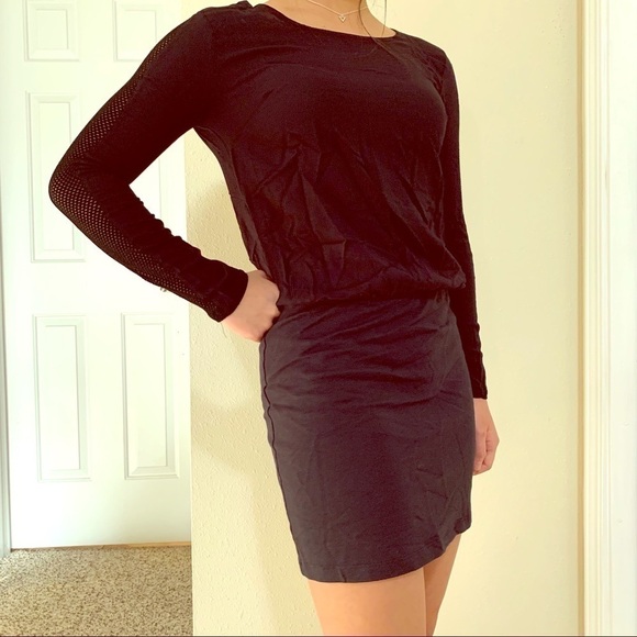 Splendid Dresses & Skirts - SPLENDID sophisticated black dress lace sleeves stretchy comfy office size S